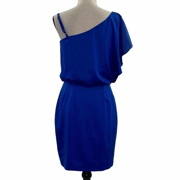 JESSICA Simpson Blue One Shoulder Mini Dress 4 - Picture 5 of 15